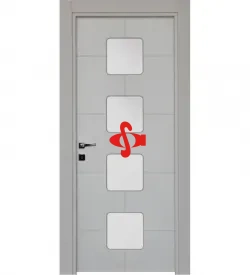 Ado Cedrus 7044 Kare Camlı Ahşap Membran Kapı